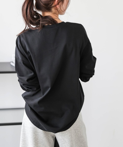 AMELY（エミリー）の「マーブルプリントロングTシャツ（Tシャツ/カットソー・レディース・ブラック/ホワイト・フリー）」の22枚目の写真