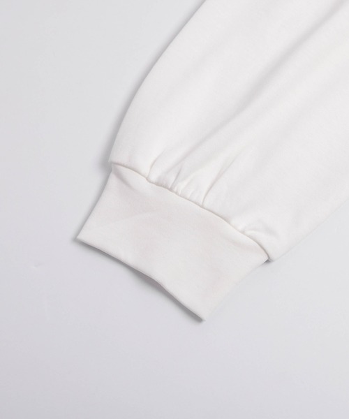 AMELY（エミリー）の「マーブルプリントロングTシャツ（Tシャツ/カットソー・レディース・ブラック/ホワイト・フリー）」の4枚目の写真
