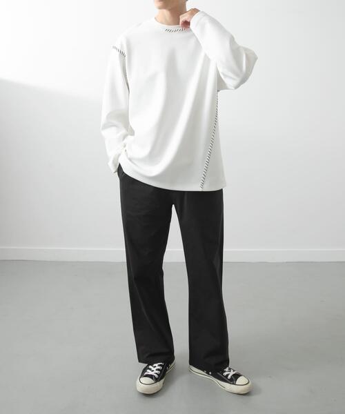 ITEMS URBANRESEARCH（アイテムズ アーバンリサーチ）の「ブランケットステッチロングスリーブカットソー（Tシャツ/カットソー・メンズ・ブラック/ホワイト/ネイビー/ベージュ・MEDIUM/LARGE）」の15枚目の写真