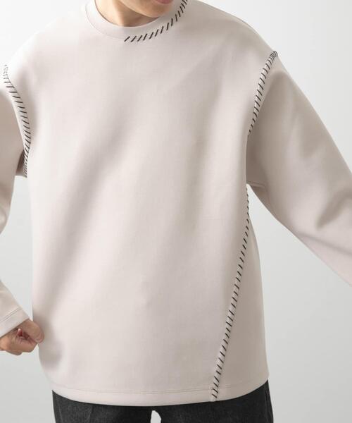 ITEMS URBANRESEARCH（アイテムズ アーバンリサーチ）の「ブランケットステッチロングスリーブカットソー（Tシャツ/カットソー・メンズ・ブラック/ホワイト/ネイビー/ベージュ・MEDIUM/LARGE）」の18枚目の写真