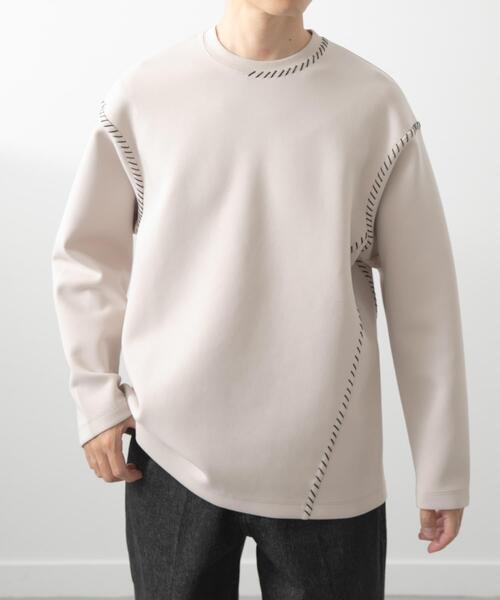 ITEMS URBANRESEARCH（アイテムズ アーバンリサーチ）の「ブランケットステッチロングスリーブカットソー（Tシャツ/カットソー・メンズ・ブラック/ホワイト/ネイビー/ベージュ・MEDIUM/LARGE）」の20枚目の写真