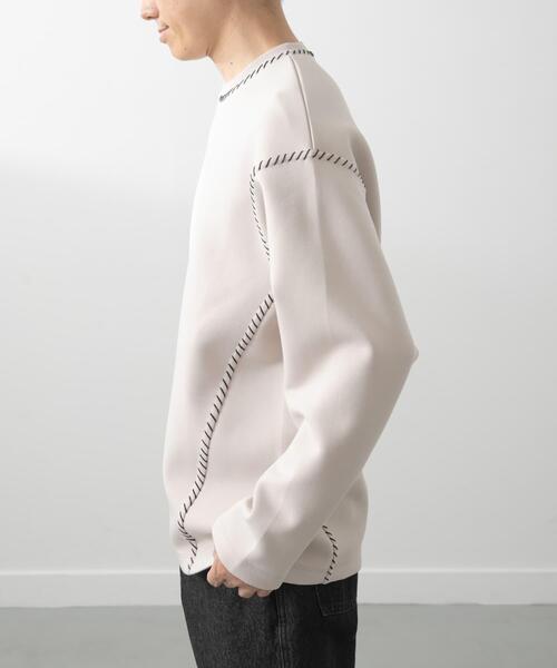 ITEMS URBANRESEARCH（アイテムズ アーバンリサーチ）の「ブランケットステッチロングスリーブカットソー（Tシャツ/カットソー・メンズ・ブラック/ホワイト/ネイビー/ベージュ・MEDIUM/LARGE）」の22枚目の写真