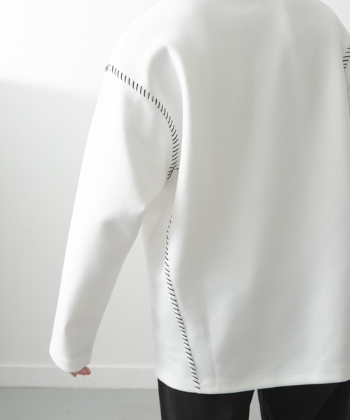 ITEMS URBANRESEARCH（アイテムズ アーバンリサーチ）の「ブランケットステッチロングスリーブカットソー（Tシャツ/カットソー・メンズ・ブラック/ホワイト/ネイビー/ベージュ・MEDIUM/LARGE）」の13枚目の写真