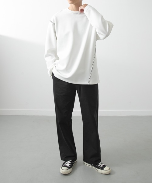 ITEMS URBANRESEARCH（アイテムズ アーバンリサーチ）の「ブランケットステッチロングスリーブカットソー（Tシャツ/カットソー・メンズ・ブラック/ホワイト/ネイビー/ベージュ・MEDIUM/LARGE）」の15枚目の写真