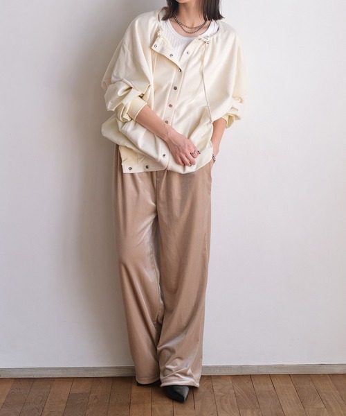 AKTE(アクテ)の「ベロアストレートパンツ(その他パンツ・レディース・ベージュ/バーガンディー/レオパード・FREE/TALL)」の15枚目の写真