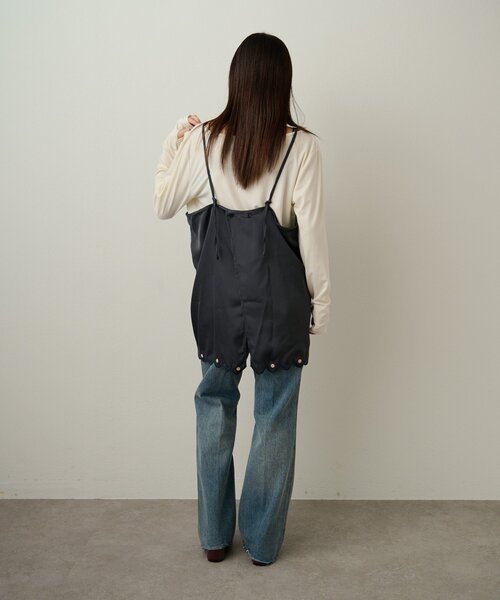 セール】サテン刺繍キャミチュニック（キャミソール）｜Omekashi