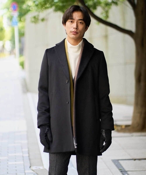 a.v.v（アーヴェヴェ）の「ウールライトビーバーチェスターコート（チェスターコート・メンズ・ダークグレー/ブラック・46/48/50）」の2枚目の写真