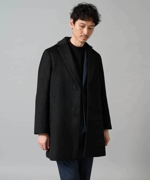 a.v.v（アーヴェヴェ）の「ウールライトビーバーチェスターコート（チェスターコート・メンズ・ダークグレー/ブラック・46/48/50）」の20枚目の写真