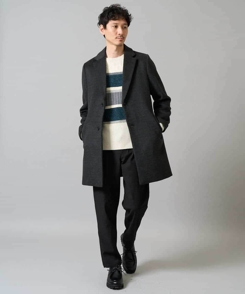 a.v.v（アーヴェヴェ）の「ウールライトビーバーチェスターコート（チェスターコート・メンズ・ダークグレー/ブラック・46/48/50）」の21枚目の写真