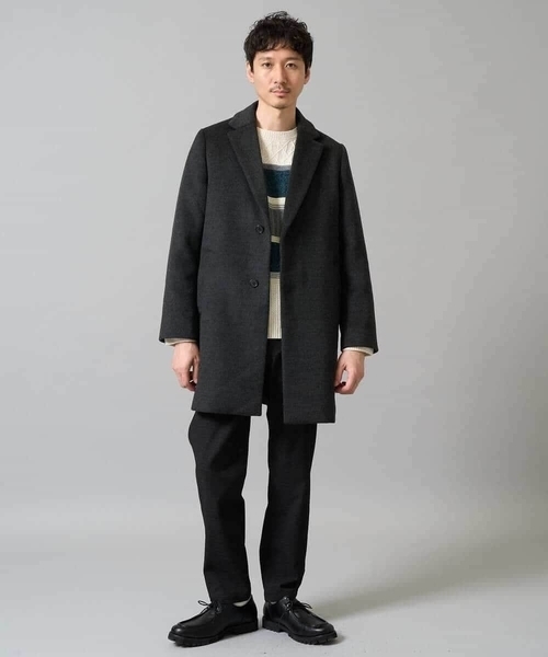 a.v.v（アーヴェヴェ）の「ウールライトビーバーチェスターコート（チェスターコート・メンズ・ダークグレー/ブラック・46/48/50）」の22枚目の写真