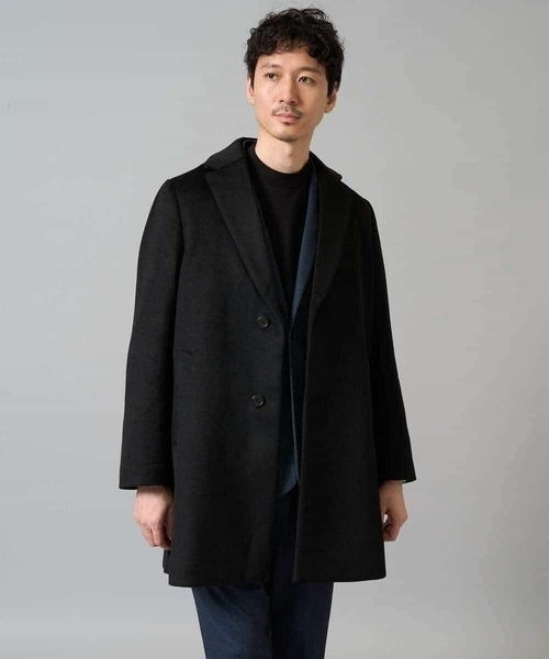 a.v.v（アーヴェヴェ）の「ウールライトビーバーチェスターコート（チェスターコート・メンズ・ダークグレー/ブラック・46/48/50）」の3枚目の写真