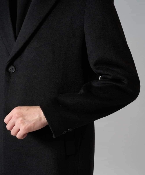 a.v.v（アーヴェヴェ）の「ウールライトビーバーチェスターコート（チェスターコート・メンズ・ダークグレー/ブラック・46/48/50）」の8枚目の写真