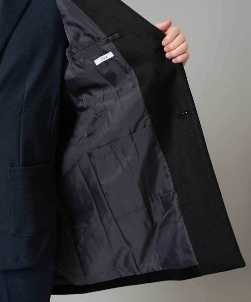 a.v.v（アーヴェヴェ）の「ウールライトビーバーチェスターコート（チェスターコート・メンズ・ダークグレー/ブラック・46/48/50）」の12枚目の写真