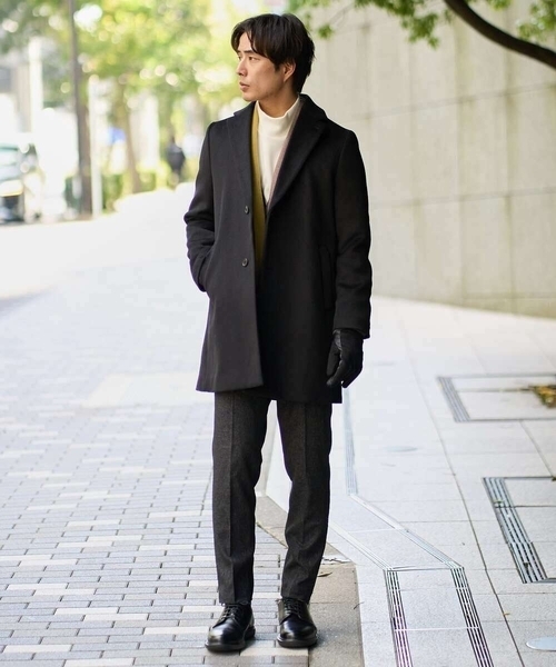 a.v.v（アーヴェヴェ）の「ウールライトビーバーチェスターコート（チェスターコート・メンズ・ダークグレー/ブラック・46/48/50）」の15枚目の写真