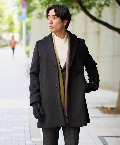 a.v.v（アーヴェヴェ）の「ウールライトビーバーチェスターコート（チェスターコート・メンズ・ダークグレー/ブラック・46/48/50）」の16枚目の写真