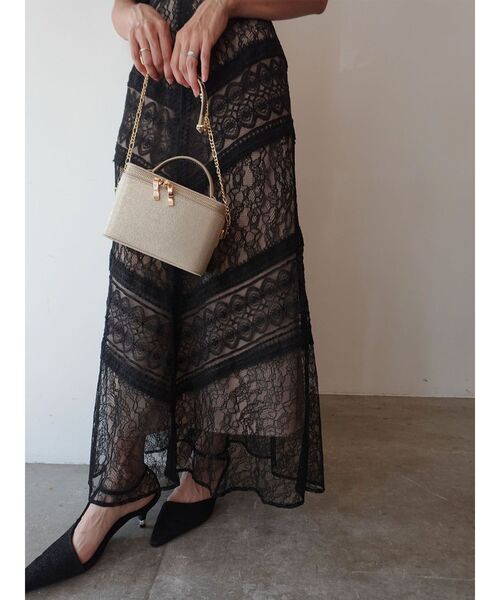 LAGUNAMOON（ラグナムーン）の「LADYラメバニティバッグ（ハンドバッグ・レディース・ゴールド/ブラック・FREE）」の17枚目の写真