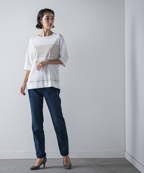 la.f…(ラエフ)の「【WEB限定】ぐーんと伸びるデニムレギパン≪洗濯機で洗える≫(デニムパンツ・レディース・ネイビー/ブラック・7号/11号/9号)」の12枚目の写真