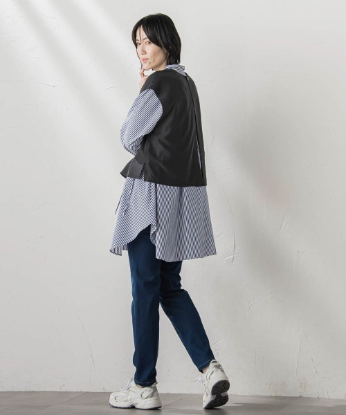 la.f…(ラエフ)の「【WEB限定】ぐーんと伸びるデニムレギパン≪洗濯機で洗える≫(デニムパンツ・レディース・ネイビー/ブラック・7号/11号/9号)」の22枚目の写真