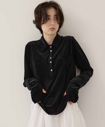 STUDIOUS(XefBIX)́ySTUDIOUS/XefBIXzVelours Polo Shirt/xA|Vc(|Vc)