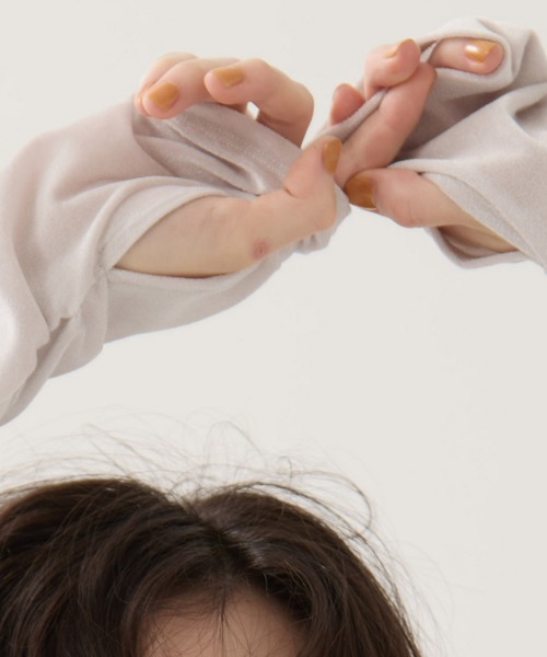 STUDIOUS（ステュディオス）の「【STUDIOUS/ステュディオス】Velours Polo Shirt/ベロアポロシャツ（ポロシャツ・レディース・ライトグレー/ブラック・FREE）」の21枚目の写真