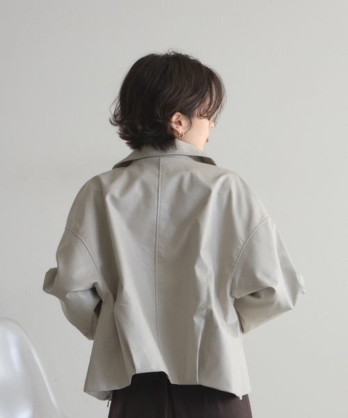 &. NOSTALGIA（アンドドットノスタルジア）の「フェイクレザー襟付きブルゾン（ブルゾン・レディース・アイボリー/ブラック・M）」の19枚目の写真