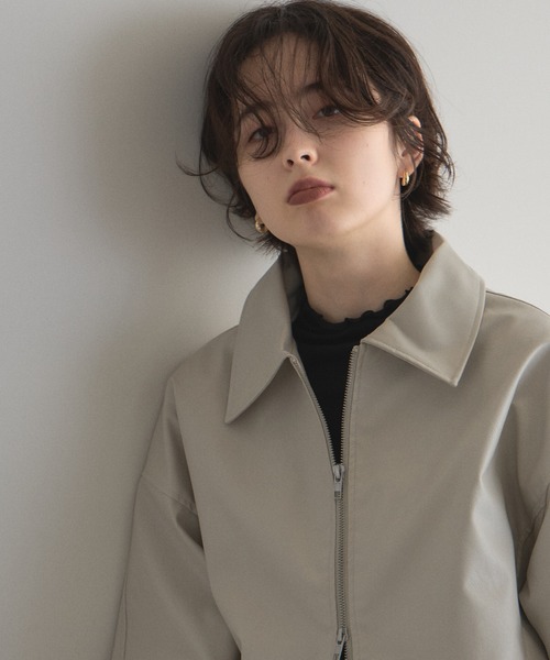 &. NOSTALGIA（アンドドットノスタルジア）の「フェイクレザー襟付きブルゾン（ブルゾン・レディース・アイボリー/ブラック・M）」の22枚目の写真