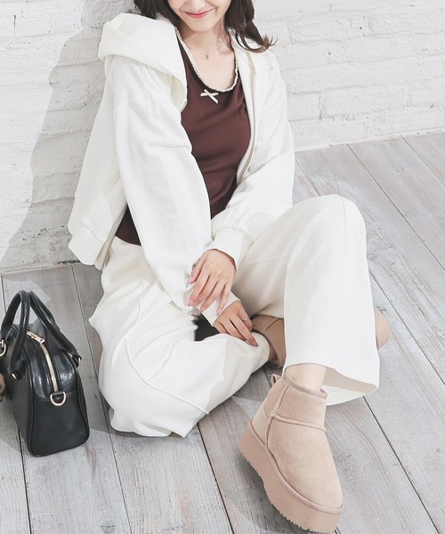 Honeys（ハニーズ）の「スウェットパンツ（スウェットパンツ・レディース・アイボリー/杢グレー/スミクロ・L/M/S/SS）」の6枚目の写真