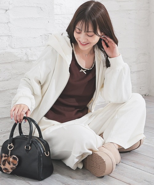 Honeys（ハニーズ）の「スウェットパンツ（スウェットパンツ・レディース・アイボリー/杢グレー/スミクロ・L/M/S/SS）」の7枚目の写真