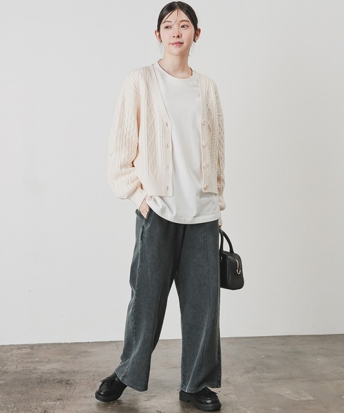 Honeys（ハニーズ）の「スウェットパンツ（スウェットパンツ・レディース・アイボリー/杢グレー/スミクロ・L/M/S/SS）」の9枚目の写真