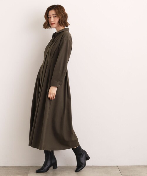 grove(グローブ)の「品よくまとう、大人のシャツワンピース(ワンピース・レディース・ブラック/ブラウン系その他/マスタード・02/03/04/01/05)」の8枚目の写真
