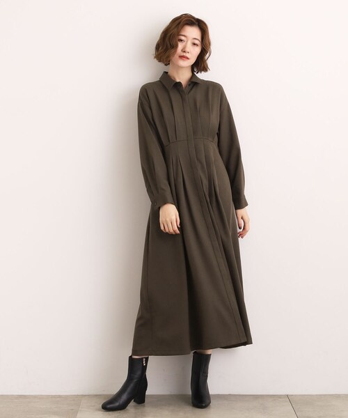 grove(グローブ)の「品よくまとう、大人のシャツワンピース(ワンピース・レディース・ブラック/ブラウン系その他/マスタード・02/03/04/01/05)」の12枚目の写真