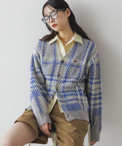 セール】BEVERLY HILLS POLO CLUB/チェックニットカーディガン（ニット