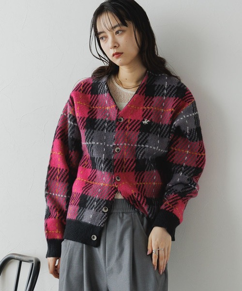 セール】BEVERLY HILLS POLO CLUB/チェックニットカーディガン（ニット