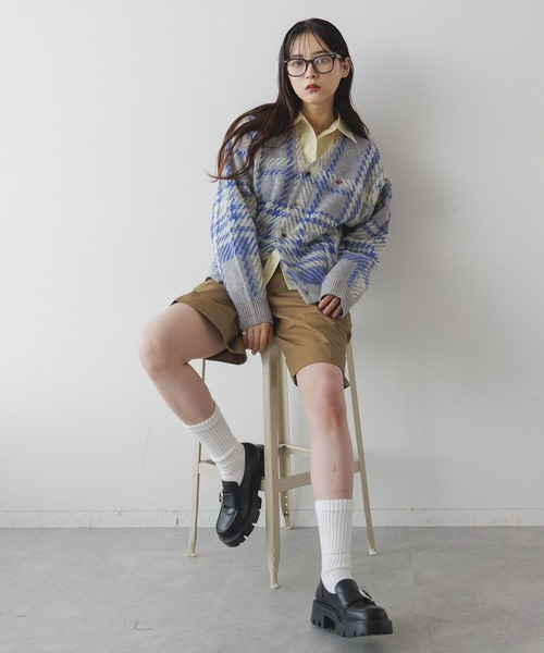 BEVERLY HILLS POLO CLUB（ビバリーヒルズポロクラブ）の「BEVERLY HILLS POLO CLUB/チェックニットカーディガン（ニット/セーター・レディース・ブルー/その他4/ブラック/グレー系その他・LARGE/MEDIUM/X-LARGE）」の19枚目の写真