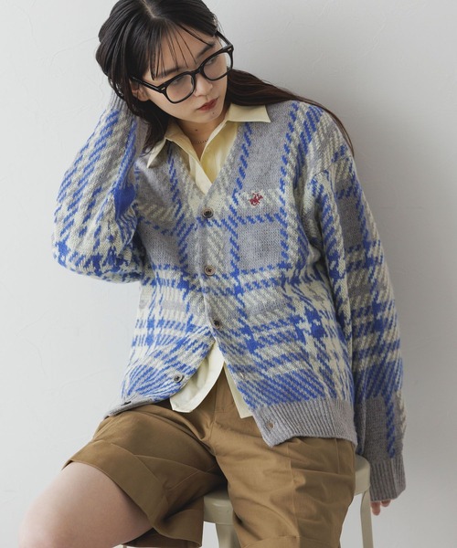 BEVERLY HILLS POLO CLUB（ビバリーヒルズポロクラブ）の「BEVERLY HILLS POLO CLUB/チェックニットカーディガン（ニット/セーター・レディース・ブルー/その他4/ブラック/グレー系その他・LARGE/MEDIUM/X-LARGE）」の22枚目の写真