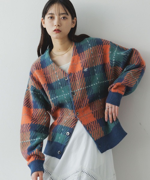 BEVERLY HILLS POLO CLUB（ビバリーヒルズポロクラブ）の「BEVERLY HILLS POLO CLUB/チェックニットカーディガン（ニット/セーター・レディース・ブルー/その他4/ブラック/グレー系その他・LARGE/MEDIUM/X-LARGE）」の10枚目の写真