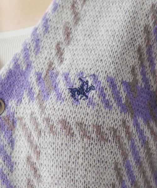 BEVERLY HILLS POLO CLUB（ビバリーヒルズポロクラブ）の「BEVERLY HILLS POLO CLUB/チェックニットカーディガン（ニット/セーター・レディース・ブルー/その他4/ブラック/グレー系その他・LARGE/MEDIUM/X-LARGE）」の12枚目の写真