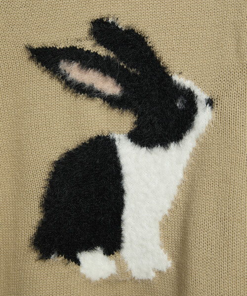 PUBLUX(パブリュクス)の「PUBLUX/パブリュクス シャギー刺繍 ラビット デザイン ニット 限定展開(ニット/セーター・レディース・チャコールグレー/ベージュ/グリーン・SMALL/MEDIUM/LARGE)」の19枚目の写真