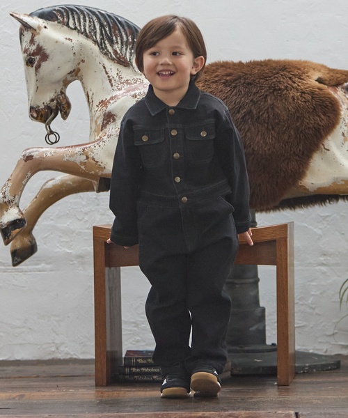 petit main(プティマイン)の「【Lee】オールインワン(つなぎ/オールインワン・キッズ・ブルー/チャコール・L/M/S)」の2枚目の写真