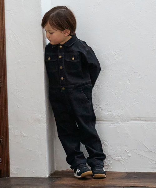 petit main(プティマイン)の「【Lee】オールインワン(つなぎ/オールインワン・キッズ・ブルー/チャコール・L/M/S)」の4枚目の写真