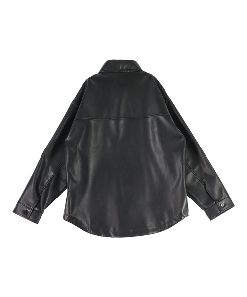 ANAP(アナップ)の「レザーライク 2ポケット オーバーサイズ シャツ ジャケット(ブルゾン・レディース・ブラック/ブラウン・FREE)」の12枚目の写真
