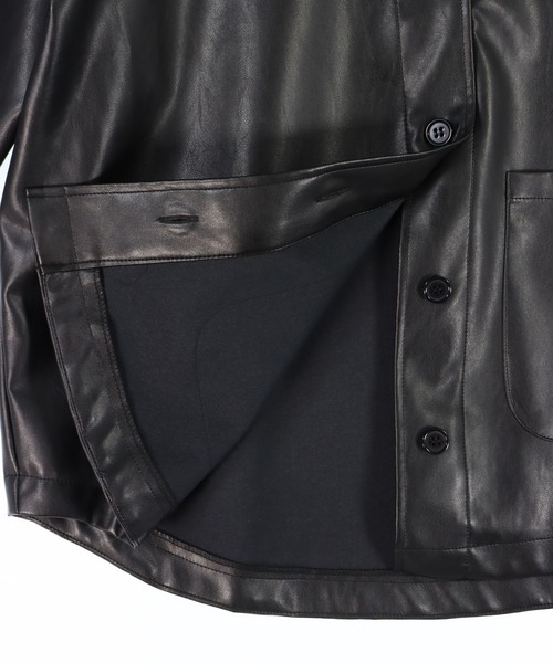 ANAP(アナップ)の「レザーライク 2ポケット オーバーサイズ シャツ ジャケット(ブルゾン・レディース・ブラック/ブラウン・FREE)」の17枚目の写真
