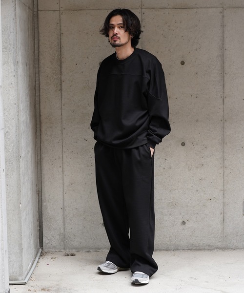 Aphlotus（アプロタス）の「ワイドスウェットパンツ（スウェットパンツ・メンズ・グレー/ブラック・SMALL/LARGE/MEDIUM）」の21枚目の写真