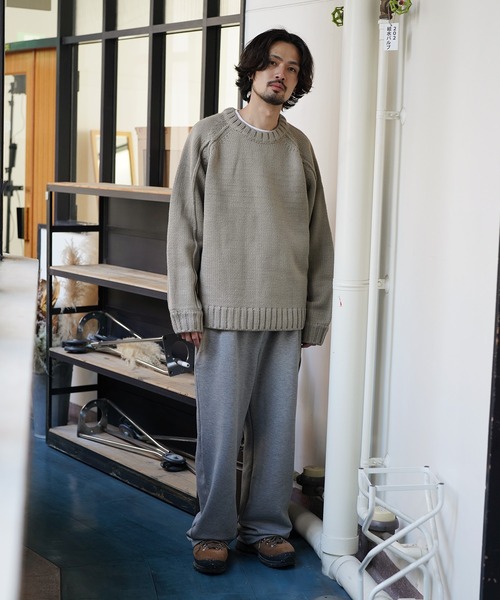 Aphlotus（アプロタス）の「ワイドスウェットパンツ（スウェットパンツ・メンズ・グレー/ブラック・SMALL/LARGE/MEDIUM）」の12枚目の写真