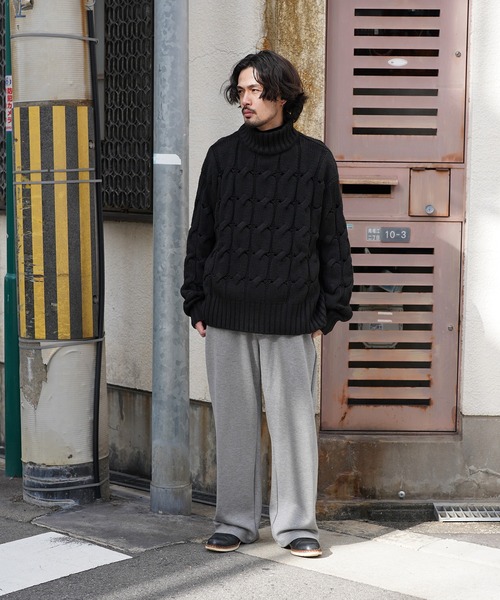 Aphlotus（アプロタス）の「ワイドスウェットパンツ（スウェットパンツ・メンズ・グレー/ブラック・SMALL/LARGE/MEDIUM）」の6枚目の写真