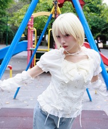 axes femme | アームカバーセット綿混ブラウス(シャツ/ブラウス)