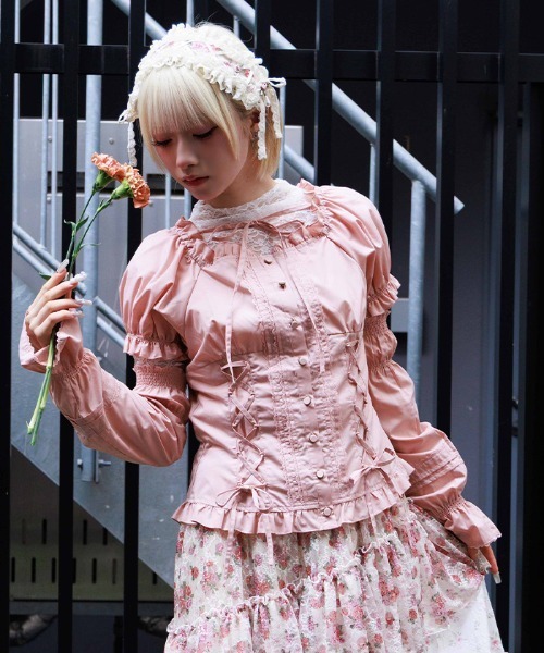 axes femme（アクシーズファム）の「アームカバーセット綿混ブラウス（シャツ/ブラウス・レディース・ホワイト/ブラック/ピンク・FREE）」の3枚目の写真