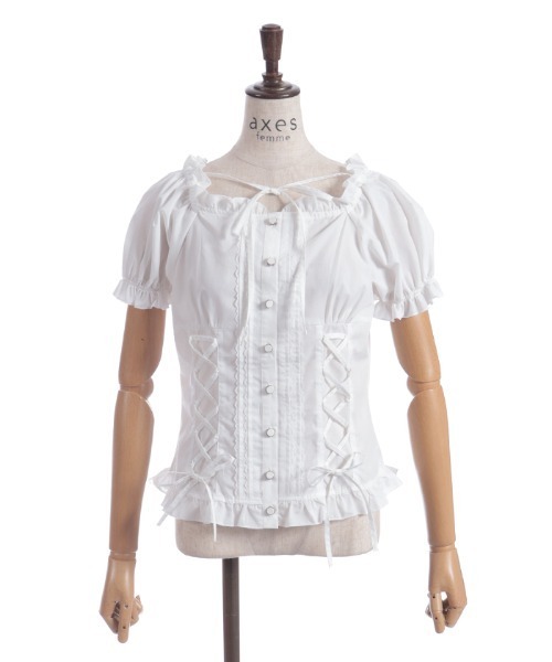 axes femme（アクシーズファム）の「アームカバーセット綿混ブラウス（シャツ/ブラウス・レディース・ホワイト/ブラック/ピンク・FREE）」の12枚目の写真