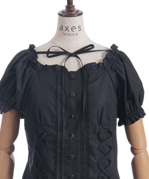 axes femme（アクシーズファム）の「アームカバーセット綿混ブラウス（シャツ/ブラウス・レディース・ホワイト/ブラック/ピンク・FREE）」の22枚目の写真