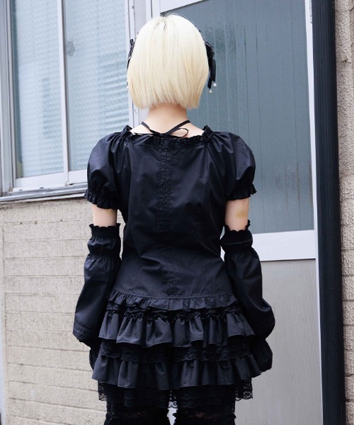 axes femme（アクシーズファム）の「アームカバーセット綿混ブラウス（シャツ/ブラウス・レディース・ホワイト/ブラック/ピンク・FREE）」の5枚目の写真